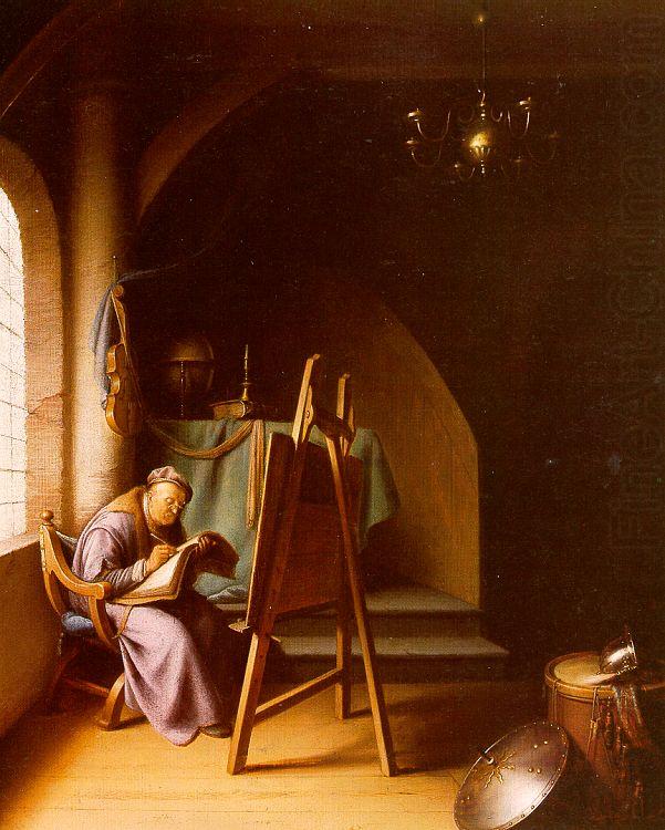 Man Writing in an Artist's Studio, Gerrit Dou